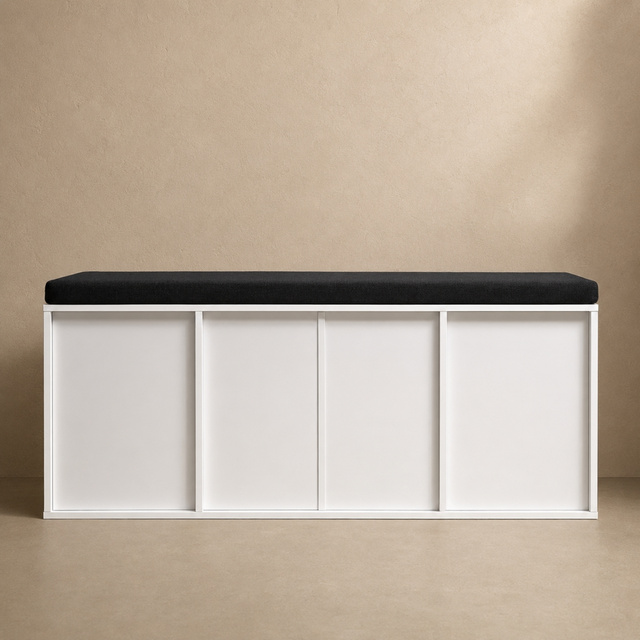 PORTA cipőtartó ülőkével, 103 x 30 x 46 cm, fehér