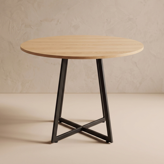 Kerek asztal X-alapzattal, Ø 80 cm × 72 cm, barna
