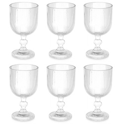 Csíkos vízes pohár, 370 ml, 6 darab