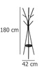 TREE állvány kabátok és köpenyek számára, magasság 180 cm, fekete