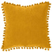 POMPONS dekoratív párna, 40 x 40 cm, sárga
