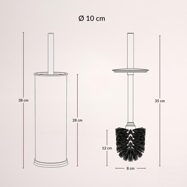 WC kefe tartó STAV, magasság 38 cm, arany