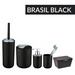 BRASIL BLACK WC kefe tartó + WENKO WC kefe, fekete