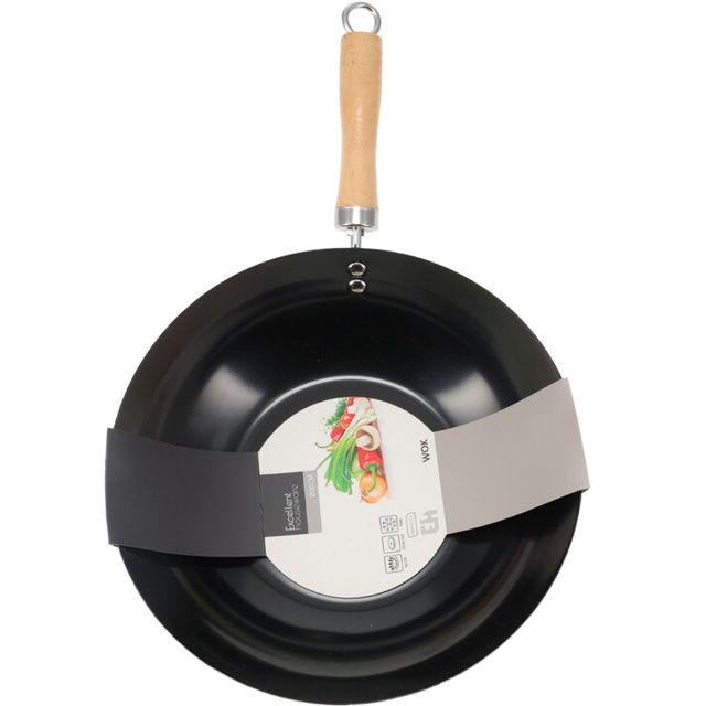 Szénacél wok, Ø 30 cm