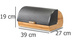 Bambusz kenyértartó fedéllel, 39 cm, ZELLER, fekete / bézs