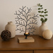 Tealight gyertyatartó, fa alakú, fém, 32 x 22 cm