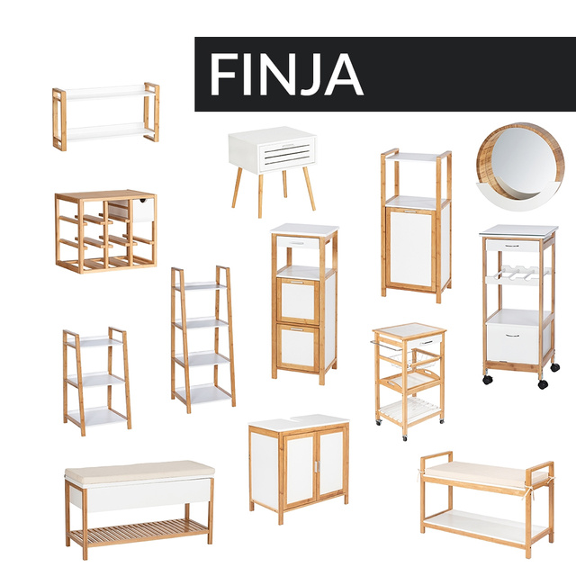Mini komód, segédasztal fiókkal FINJA, bambusz, WENKO