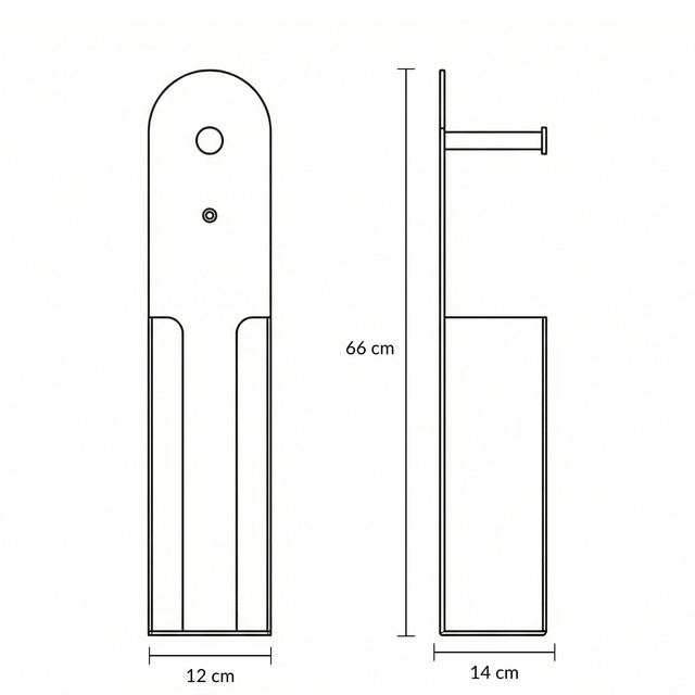 URVA toalettpapír tartó fogantyúval, 66 cm