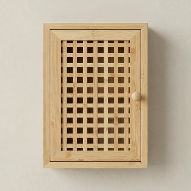 KIZU kulcstartó szekrény, 19 x 27 x 6 cm, bambusz