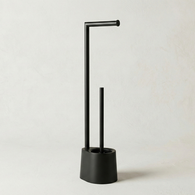 STILK toalettpapír tartó és WC kefe, 63 cm, fekete