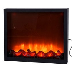 LED elektromos kandalló, hálózatról működő karácsonyi dekoráció, 41 x 25 cm