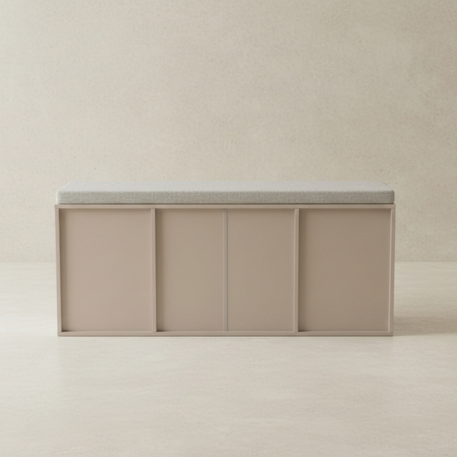 PORTA cipőtartó ülőkével, 103 x 30 x 46 cm, bézs
