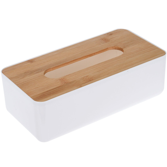 Zsebkendőtartó bambusz fedéllel, 26x13x8 cm
