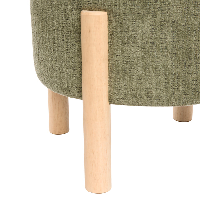 ELKI rekesszel ellátott puff, Ø 45,5 × 37 cm, khaki