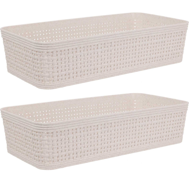 Műanyag rendező kosarak, 25 x 13,5 x 6 cm, 2 db.