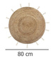 Juta dekoratív szőnyeg, Ø 80 cm, kerek, bojtokkal.