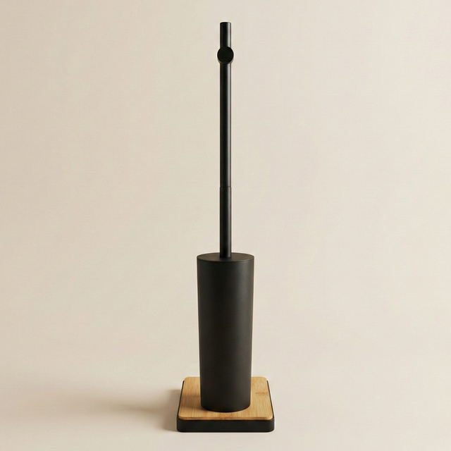 WC-kefe toalettpapír-tartóval és bambusz talppal IVLO, 65 cm