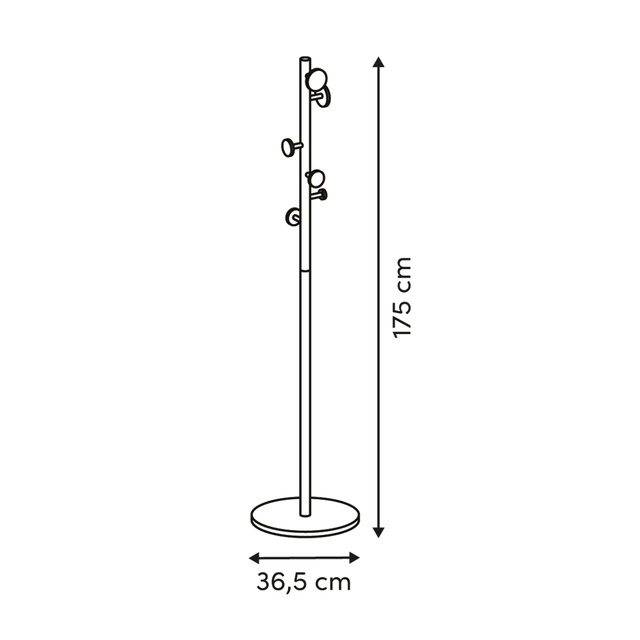 Álló fogas COME, 6 akasztóval, 175 cm
