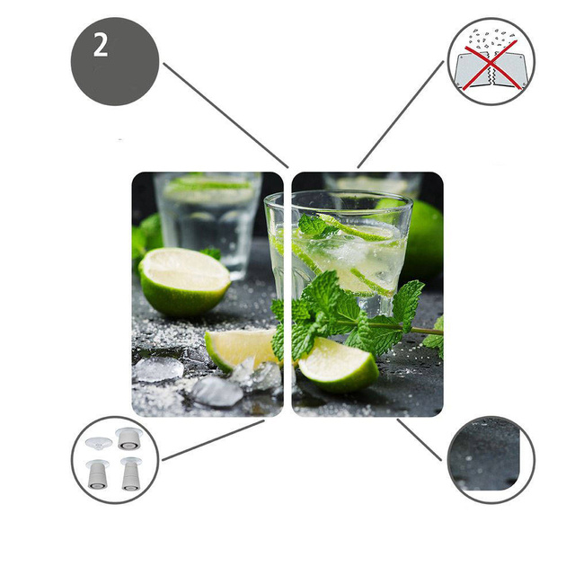 MOJITO üveg védőlapok a tűzhelyre – 2 db, WENKO, mojito