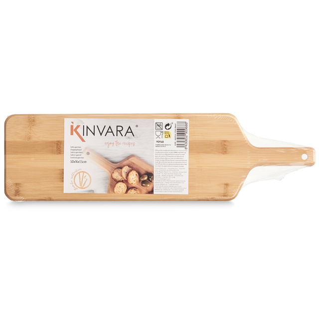 RIOS bambusz tálca snack tartóval, 50 x 14 cm