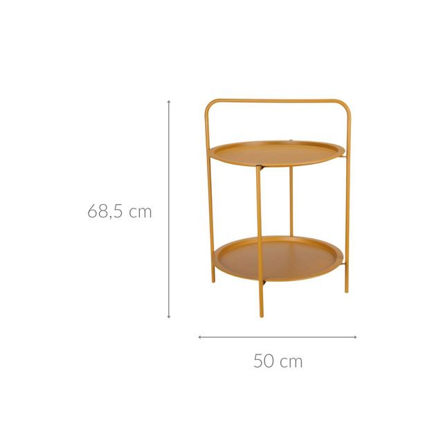 Kávézóasztal fogantyúval, 2 szinten, Ø 50 cm