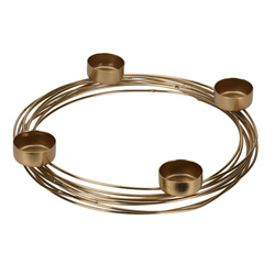Arany gyertyatartó 4 tealight számára, Ø 28,5 cm