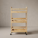 Bambusz polc kerekeken, 45,3 x 22 x 80 cm