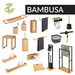 Bambusz toalettpapír tartó WC kefe, bambusz alap, WENKO