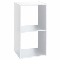 Dekoratív állvány, 2 rekesz, magasság 67,6 cm, fehér