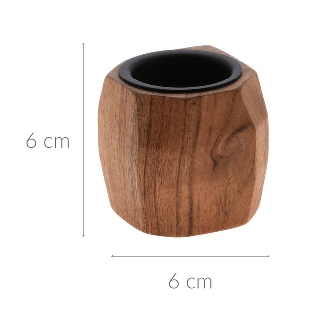 Fából készült gyertyaállvány, akácia, 6 cm