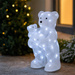 LED világító medve, akril kültéri dekoráció, 56 LED, magasság 44 cm